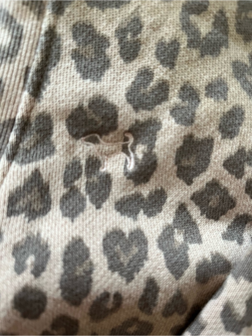 PINK Victoria's Secret Women’s Leopard Print Sweatshirt Car in Gray and Cream